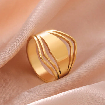 DAIIIBABYYY  -  Geometric Rhombus Ring Stainless Steel Minimalist Women Rings Fashion Jewelry 2024 Valentine's Day Gift for Lover